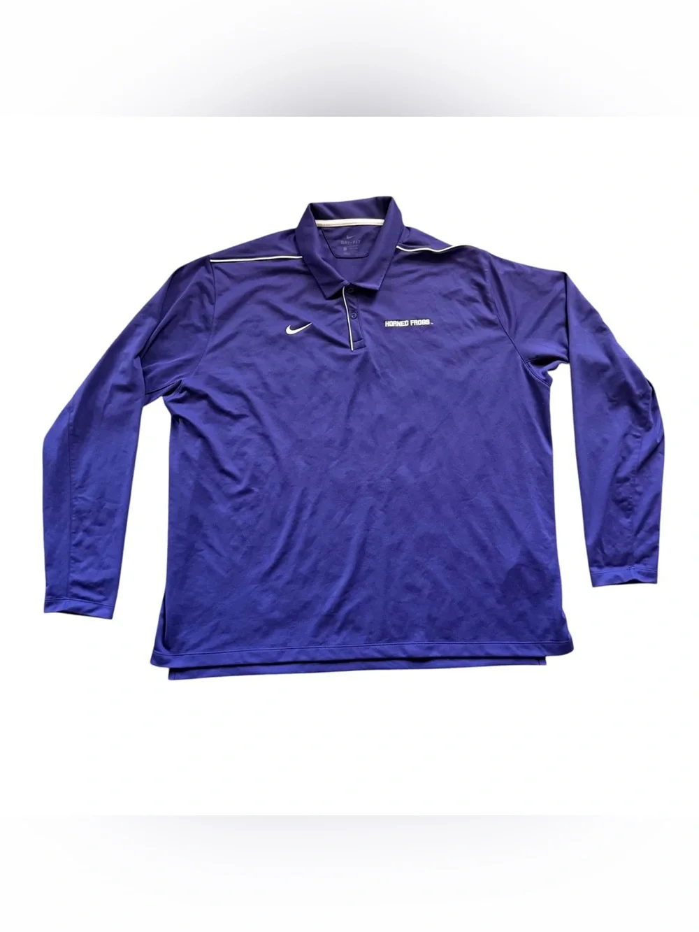 Nike Dri-FIT TCU Horned Frogs Long Sleeve Polo Shirt Purple Men’s 4XL